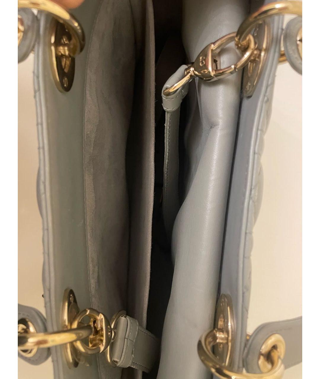 CHRISTIAN DIOR Голубая кожаная сумка через плечо, фото 3