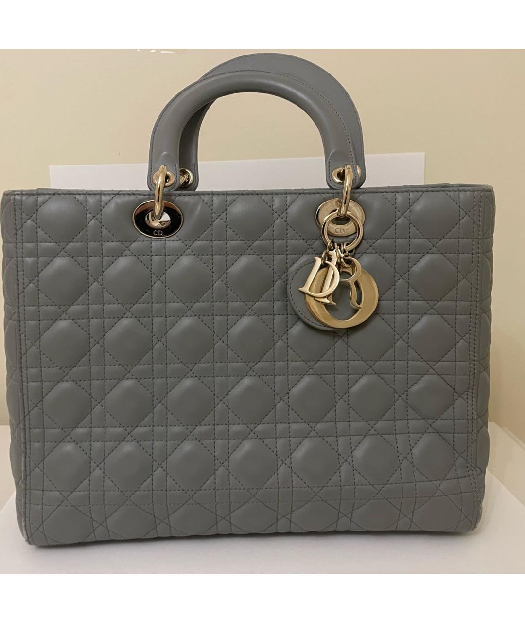 CHRISTIAN DIOR Голубая кожаная сумка через плечо, фото 5