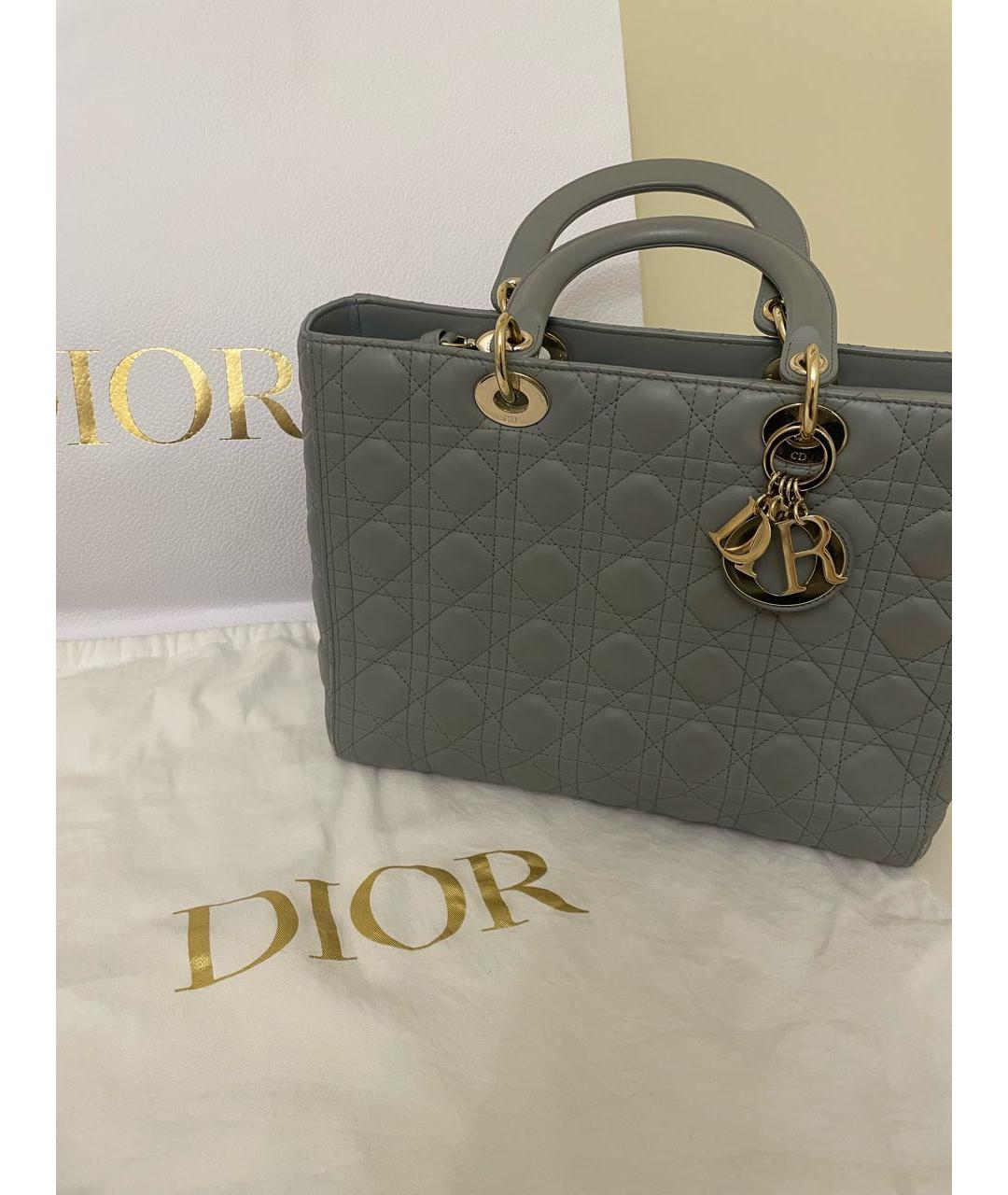 CHRISTIAN DIOR Голубая кожаная сумка через плечо, фото 2