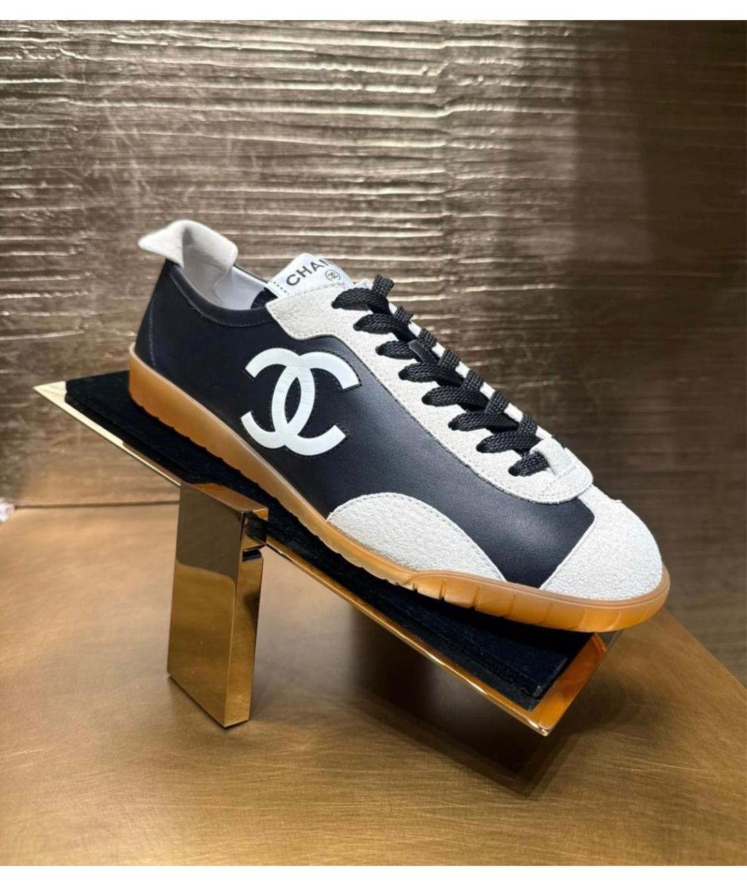 CHANEL Черные кожаные кеды, фото 3