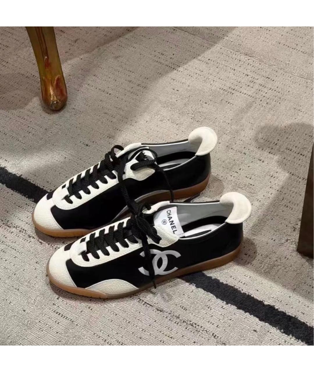 CHANEL Черные кожаные кеды, фото 2