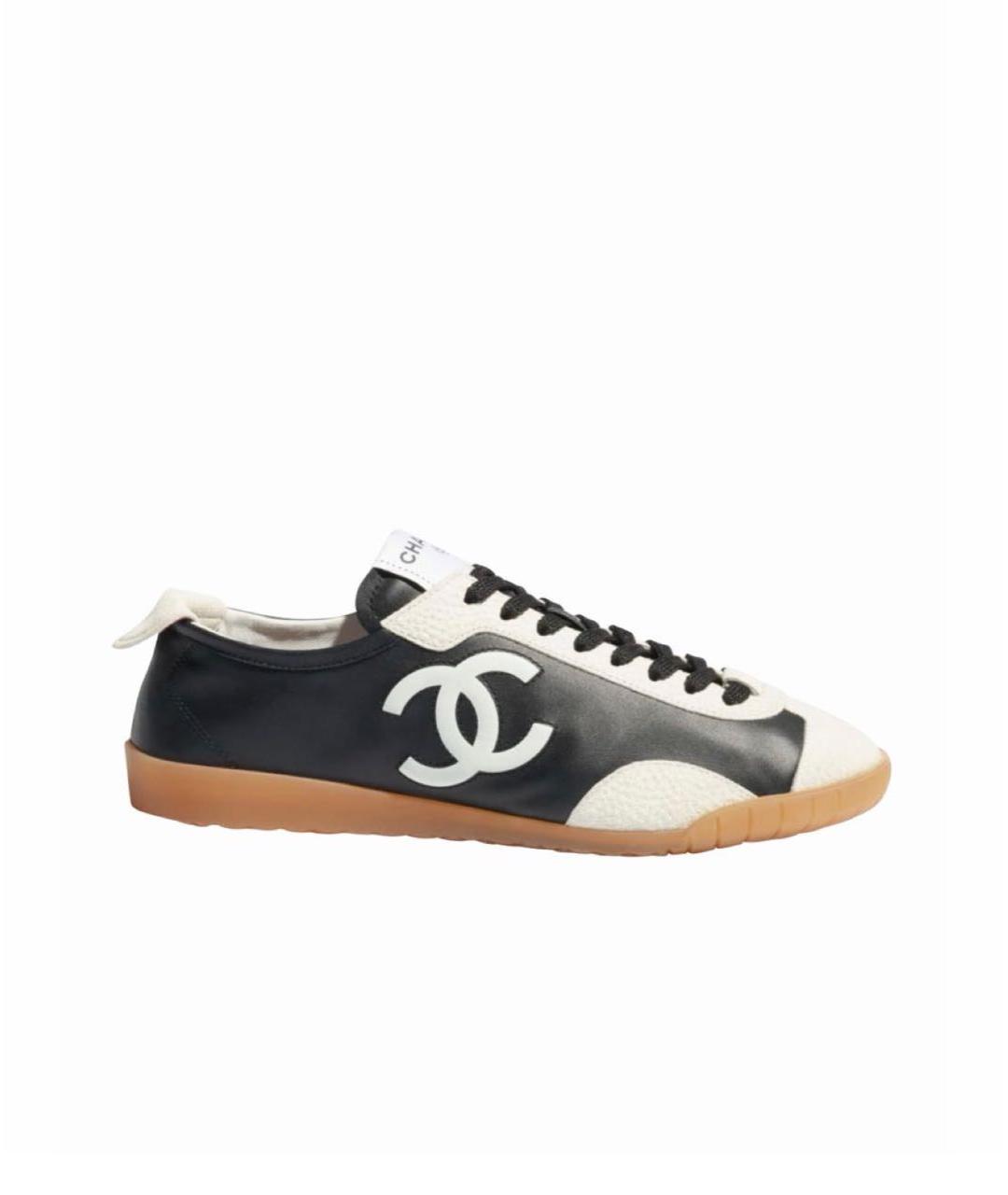 CHANEL Черные кожаные кеды, фото 4