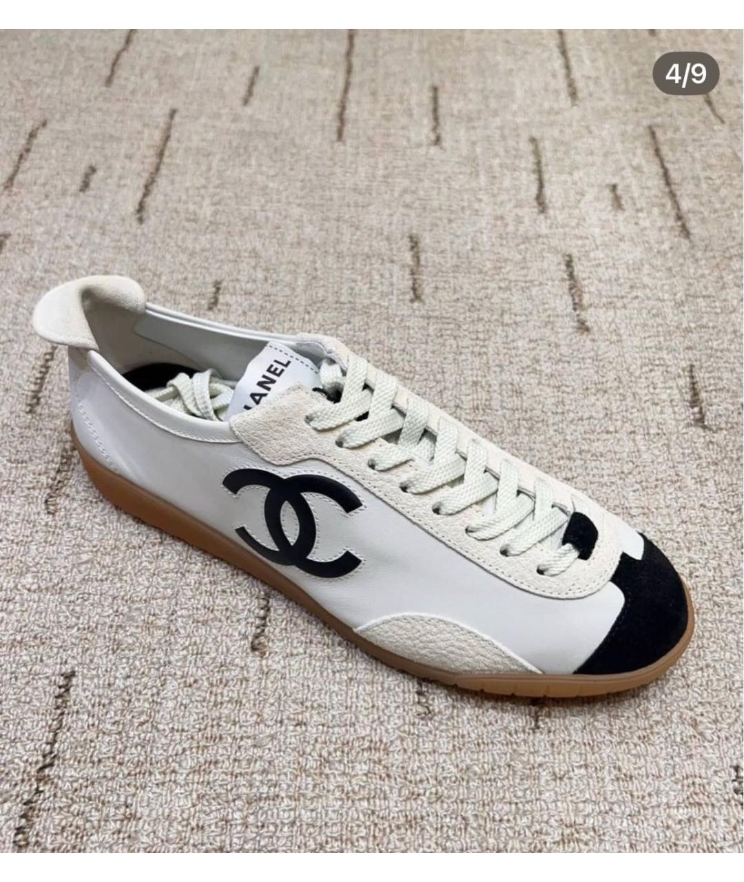 CHANEL Белые кожаные кеды, фото 3