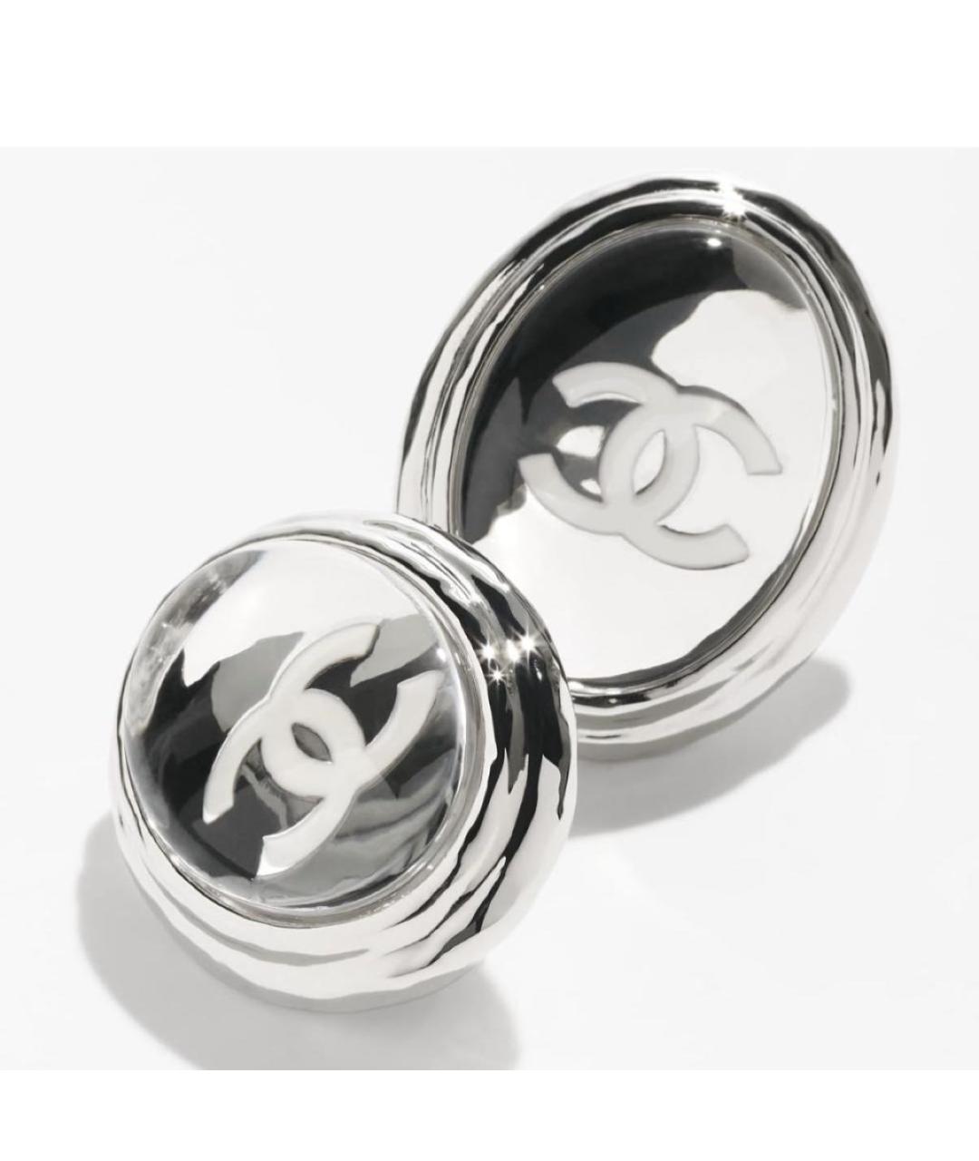 CHANEL Серебряные металлические серьги, фото 2