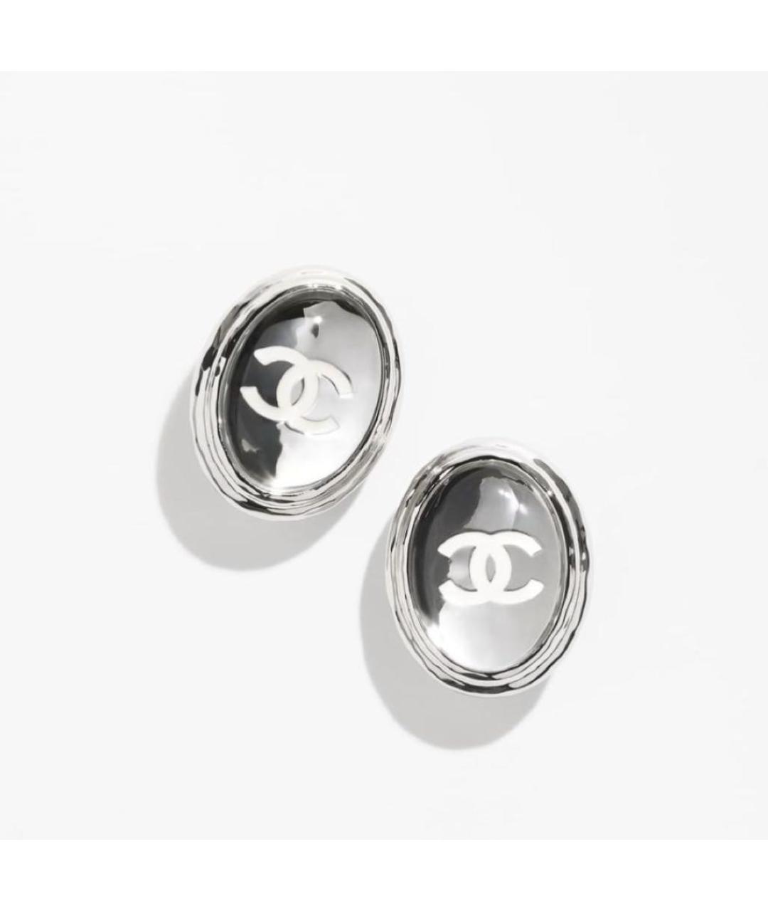 CHANEL Серебряные металлические серьги, фото 3