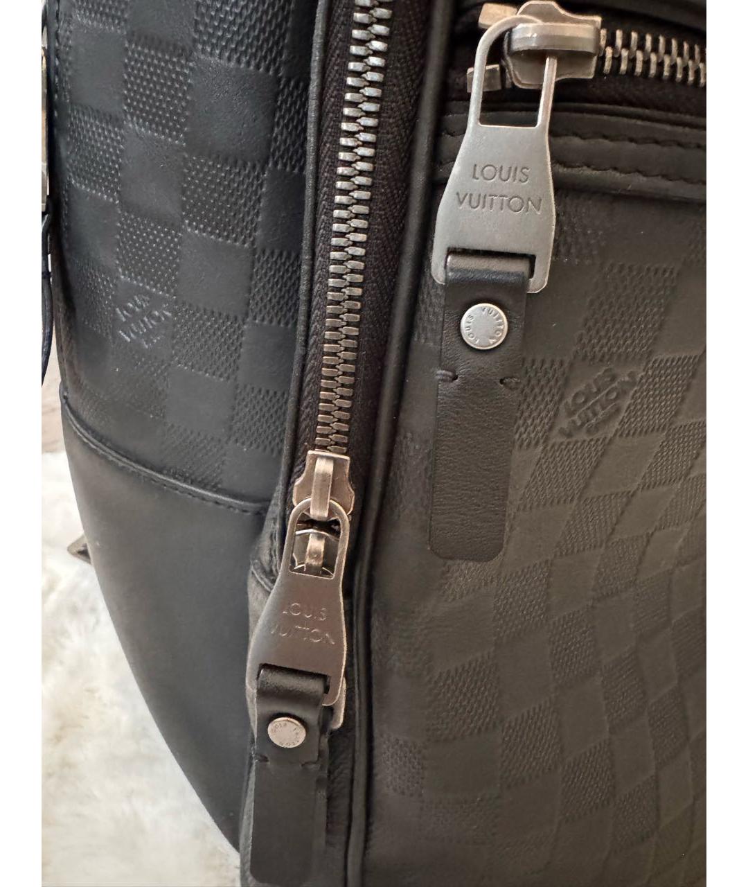 LOUIS VUITTON Черный кожаный рюкзак, фото 6