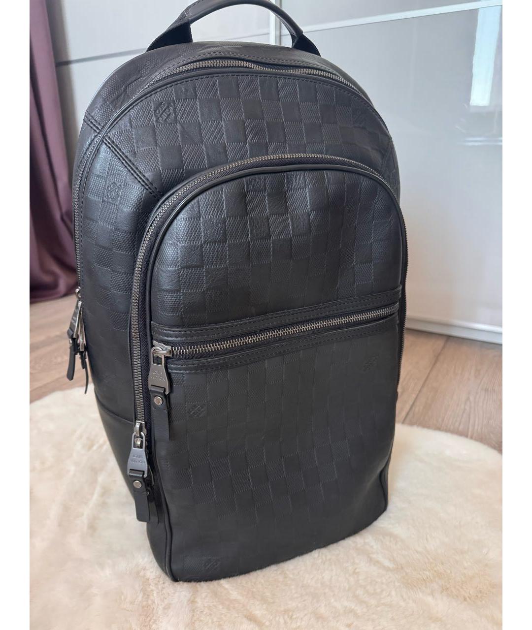 LOUIS VUITTON Черный кожаный рюкзак, фото 5