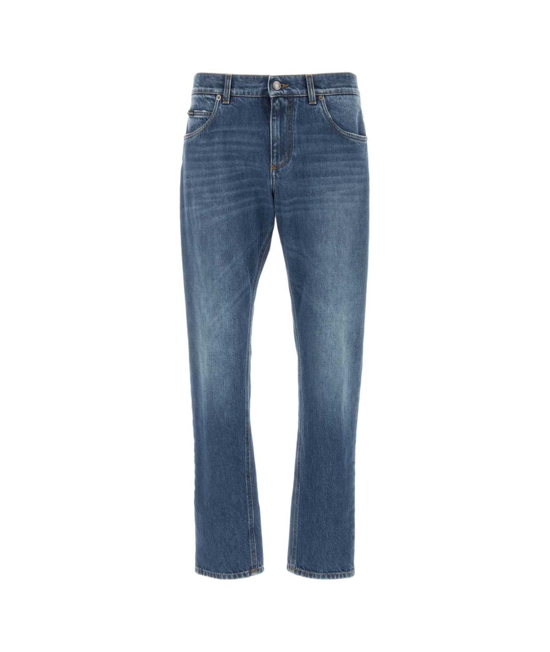 DOLCE&GABBANA Синие хлопковые прямые джинсы, фото 1