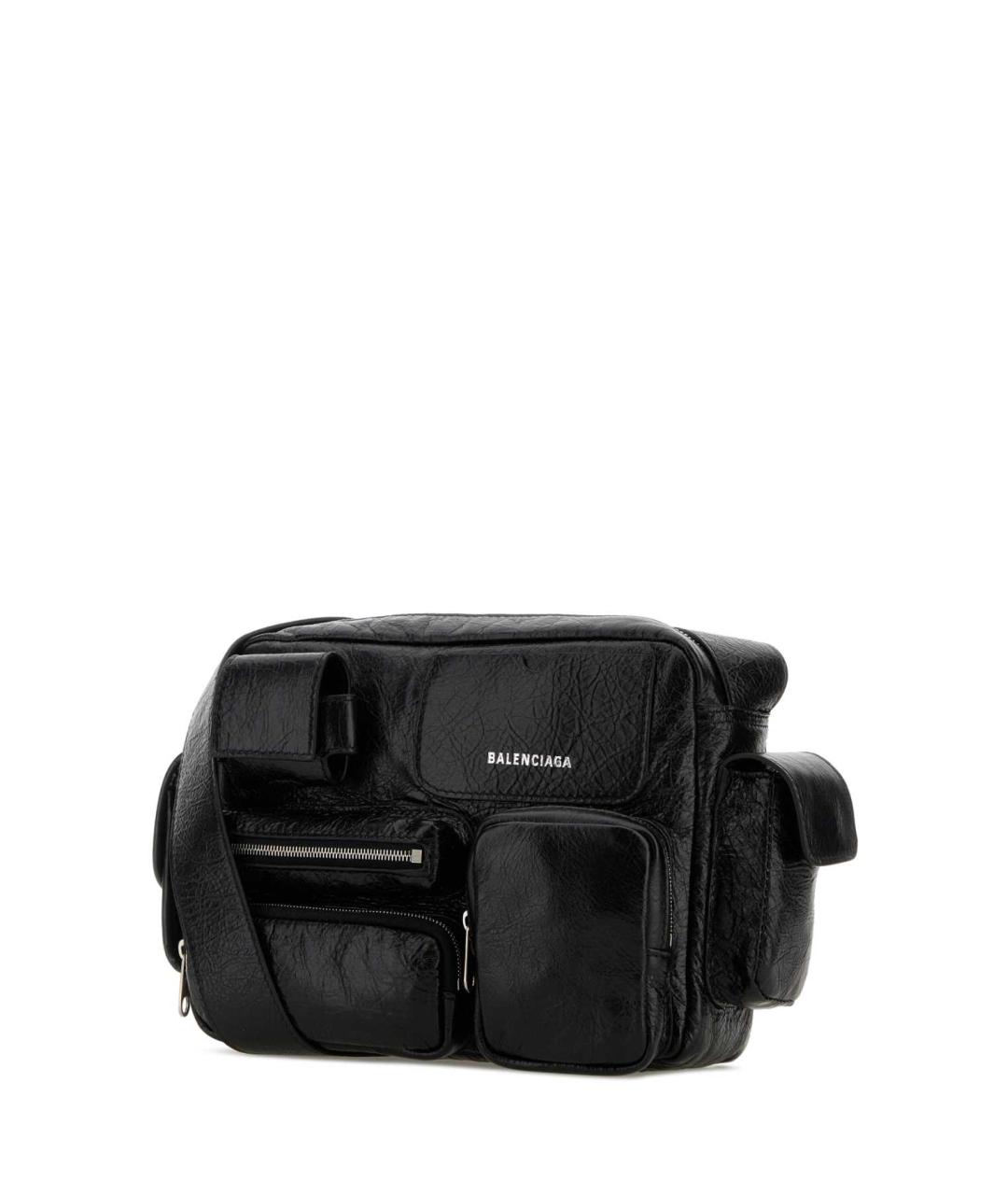 BALENCIAGA Черная кожаная сумка на плечо, фото 2