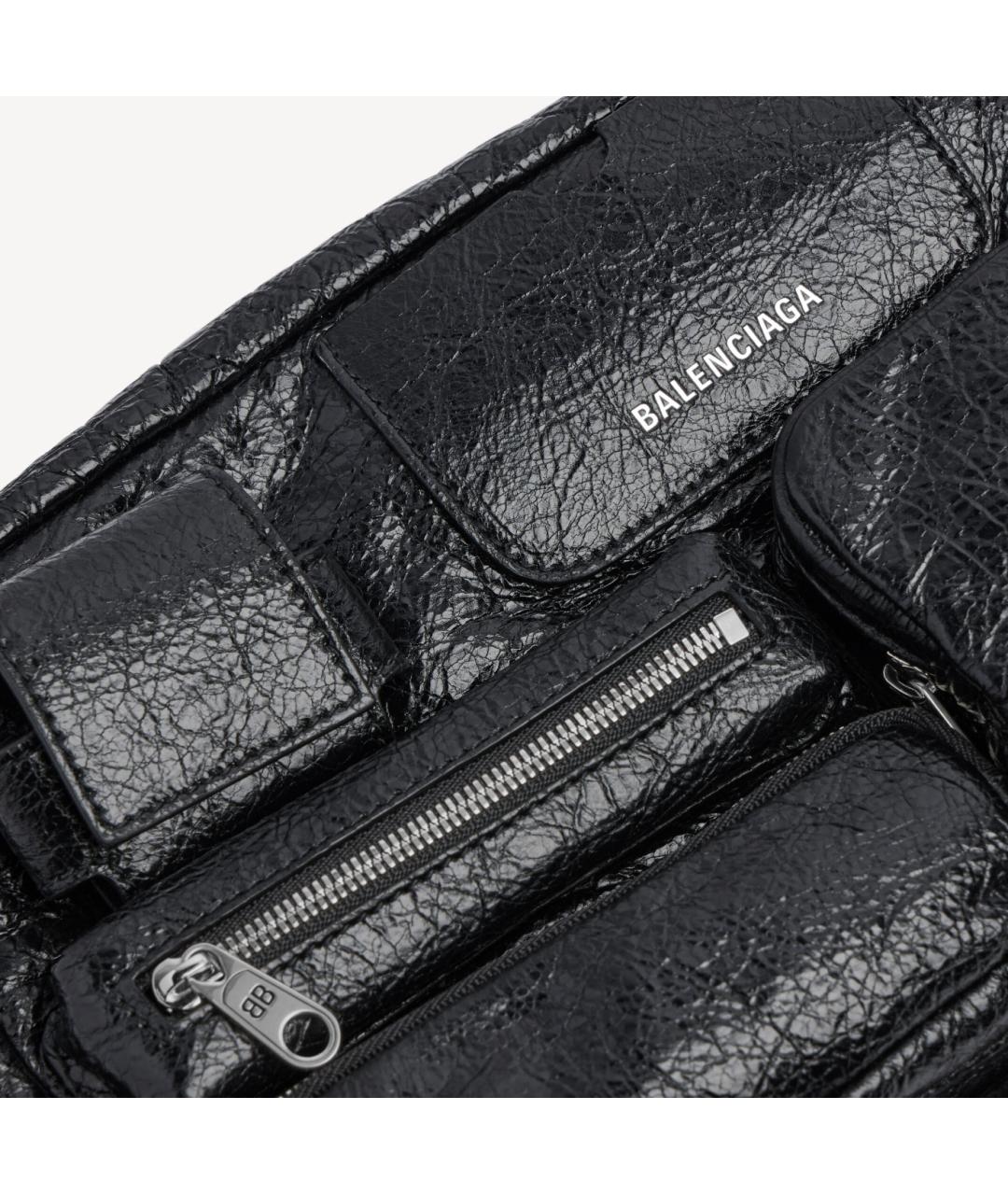 BALENCIAGA Черная кожаная сумка на плечо, фото 7