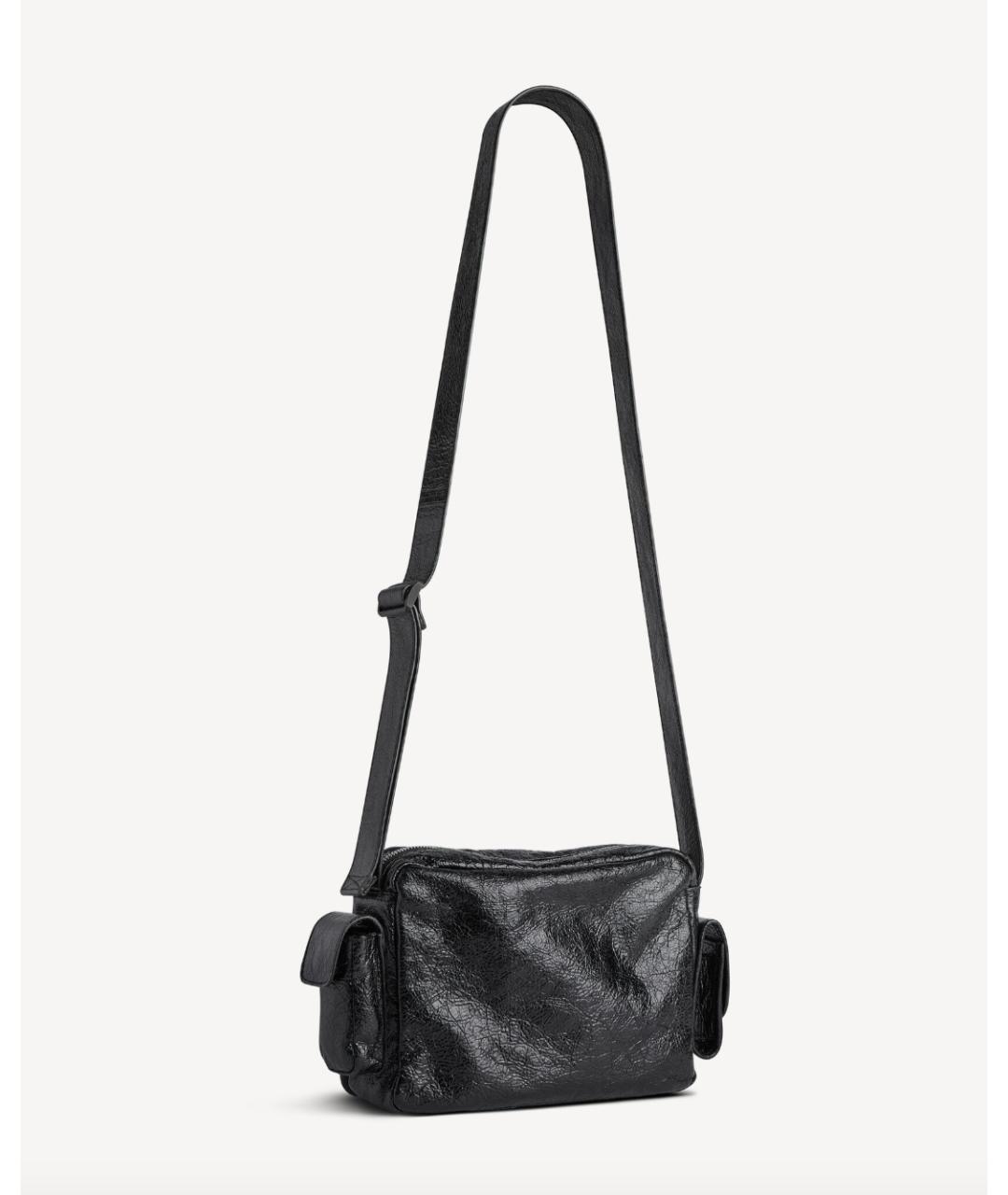 BALENCIAGA Черная кожаная сумка на плечо, фото 6