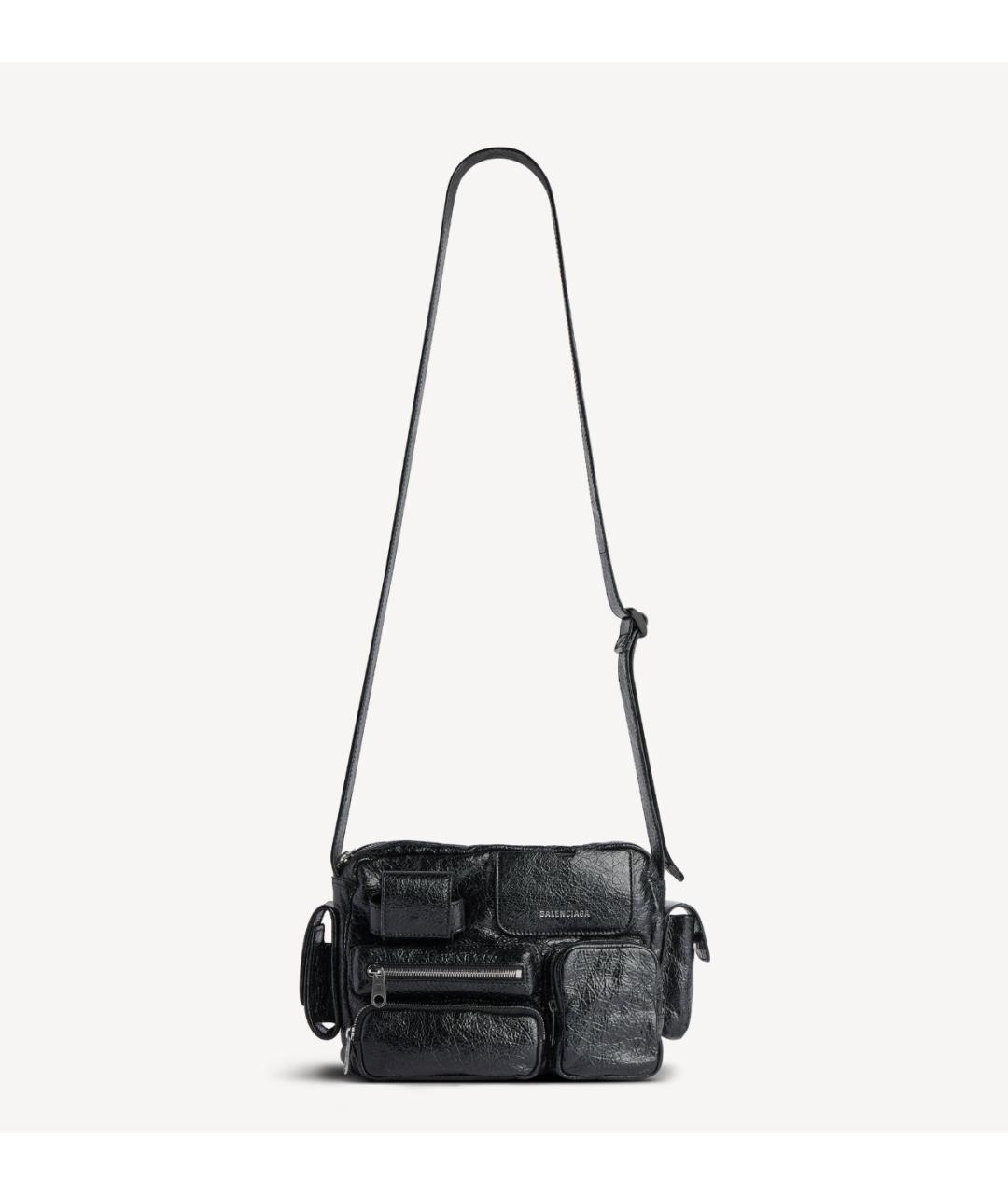 BALENCIAGA Черная кожаная сумка на плечо, фото 5