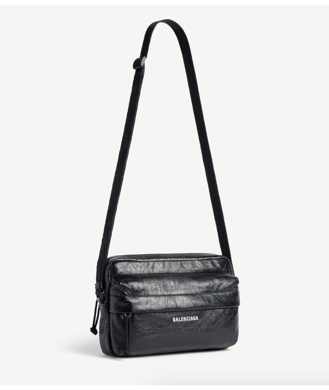 BALENCIAGA Черная кожаная сумка на плечо, фото 4