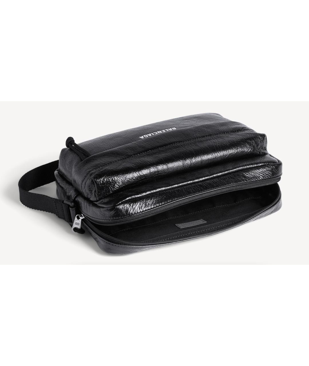 BALENCIAGA Черная кожаная сумка на плечо, фото 6