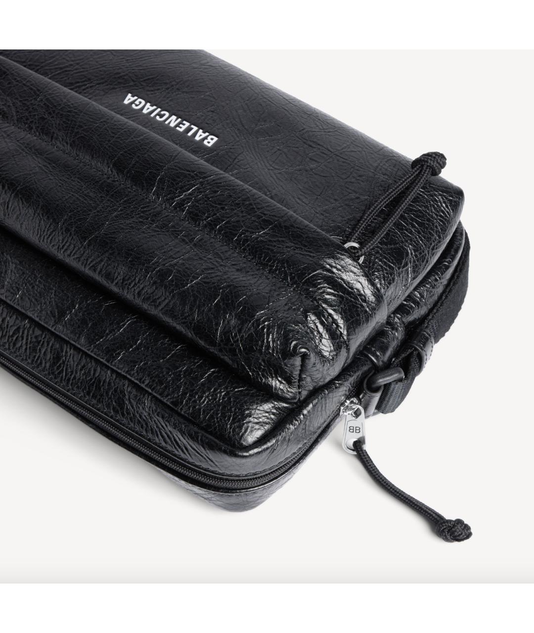 BALENCIAGA Черная кожаная сумка на плечо, фото 7