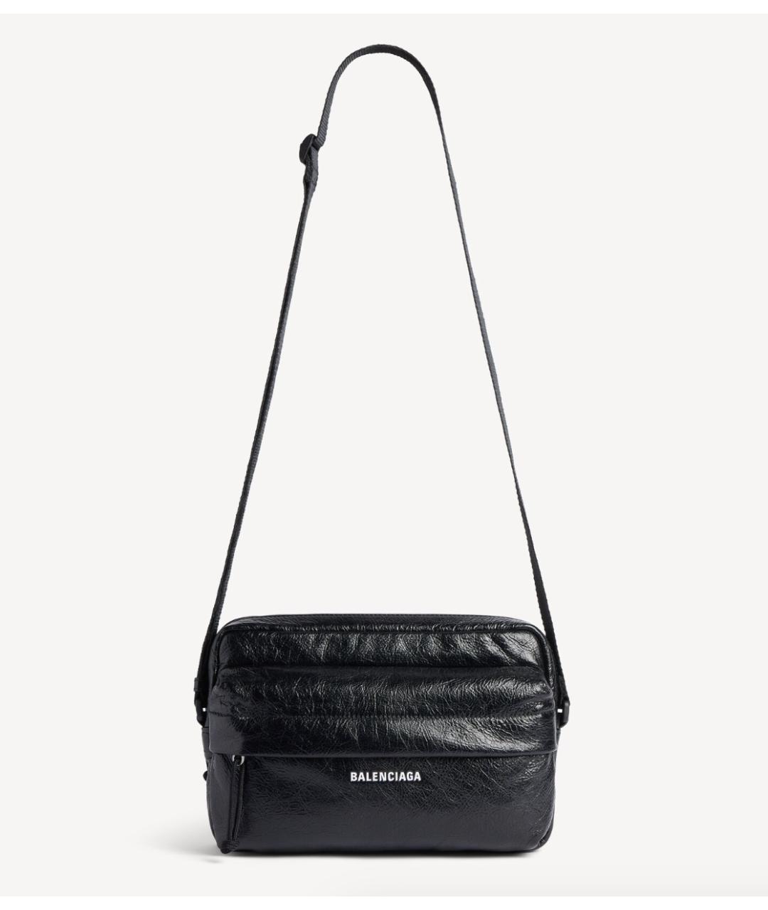 BALENCIAGA Черная кожаная сумка на плечо, фото 3