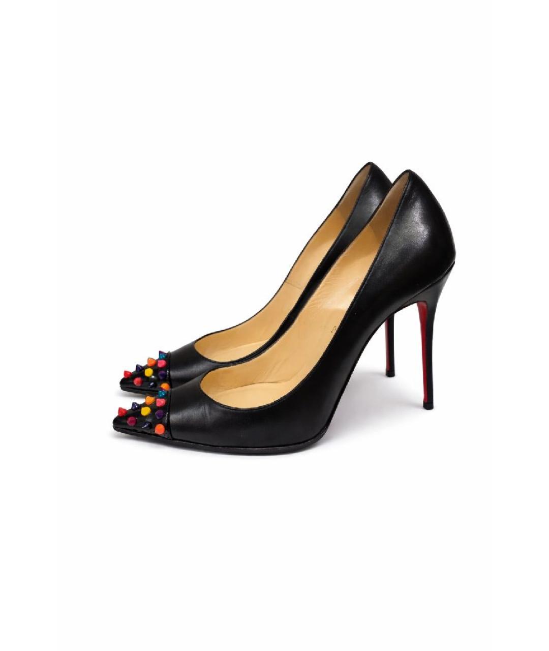 CHRISTIAN LOUBOUTIN Черные кожаные туфли, фото 7