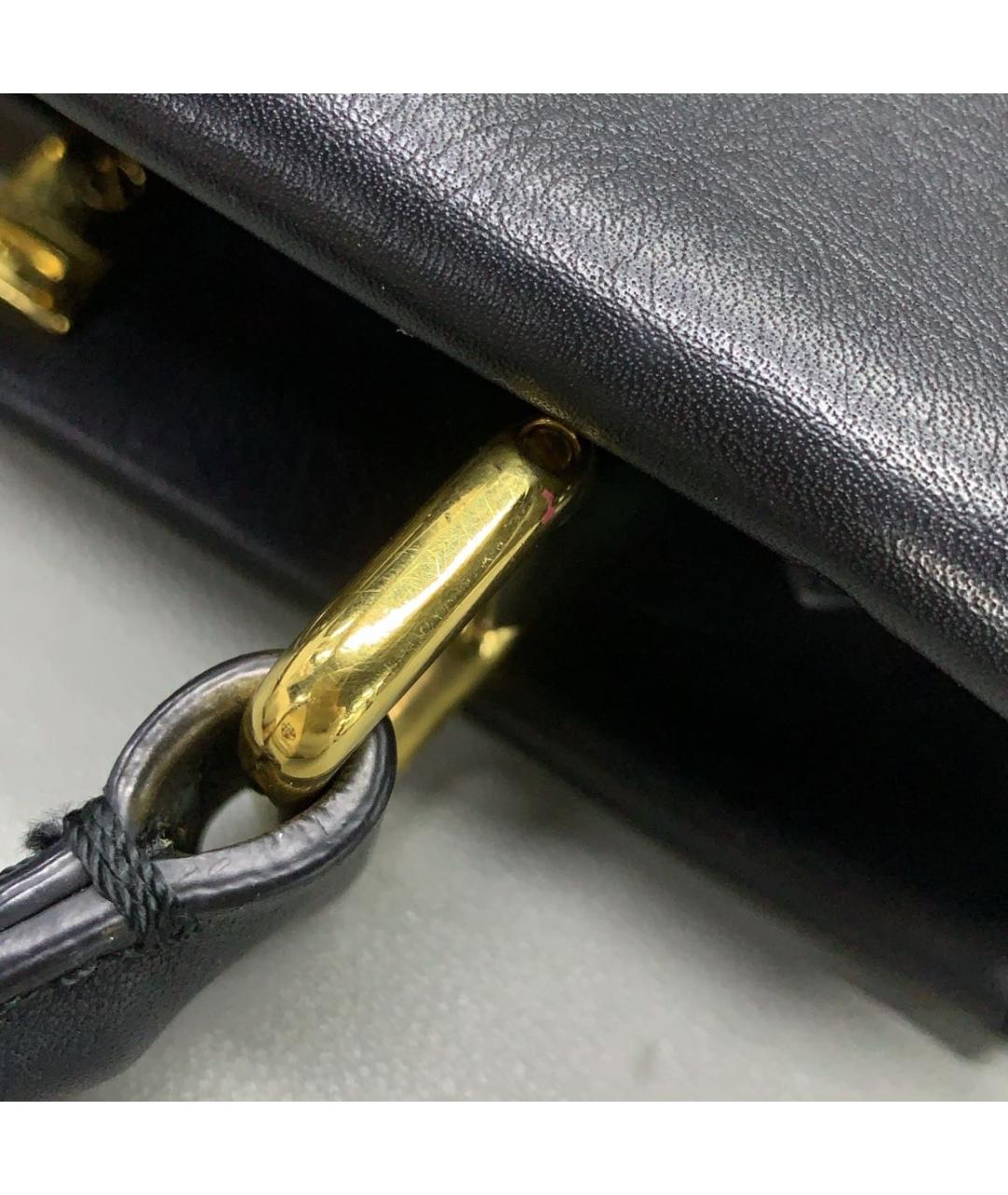 FENDI Черная кожаная сумка через плечо, фото 3