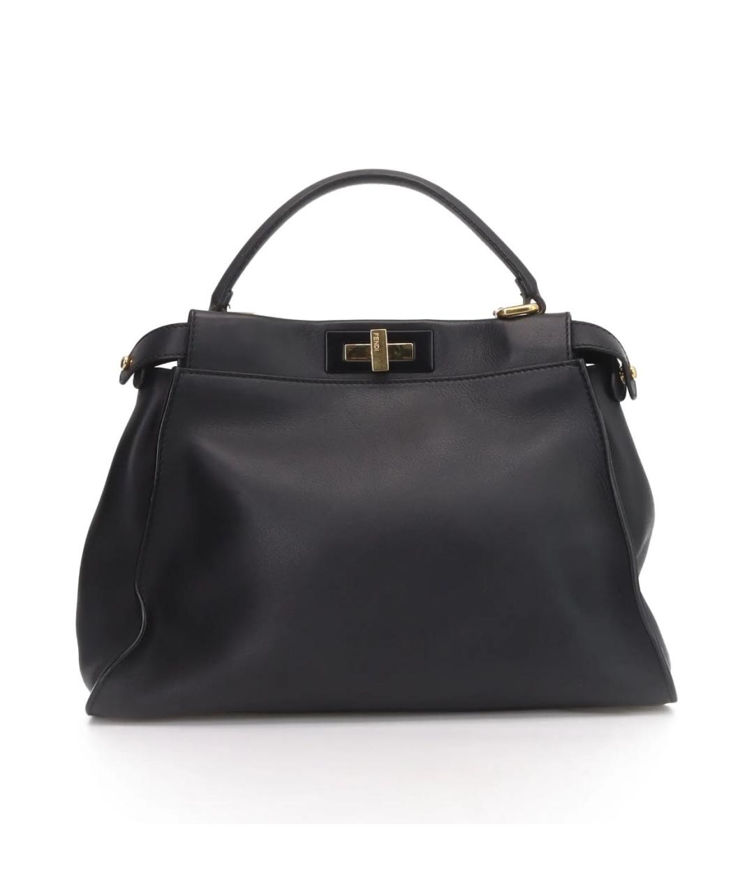 FENDI Черная кожаная сумка через плечо, фото 6