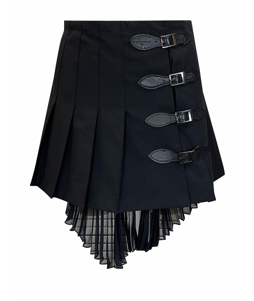 JOHN RICHMOND Черная шерстяная юбка мини, фото 1