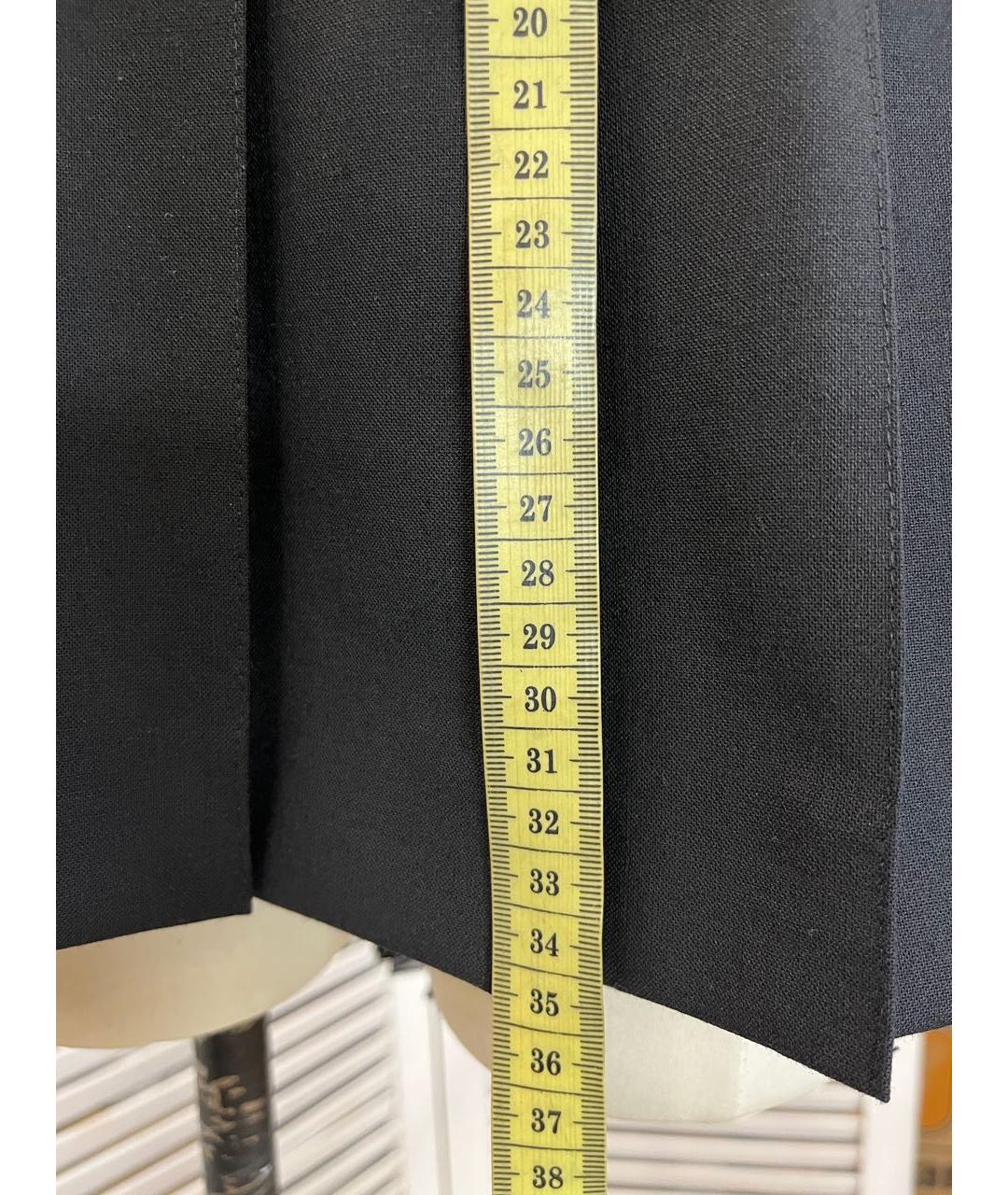 JOHN RICHMOND Черная шерстяная юбка мини, фото 4