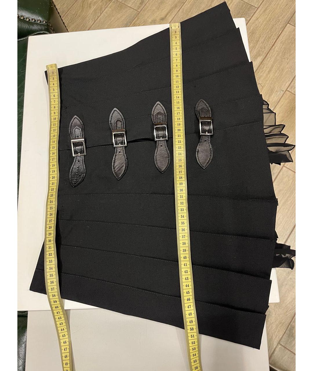 JOHN RICHMOND Черная шерстяная юбка мини, фото 2