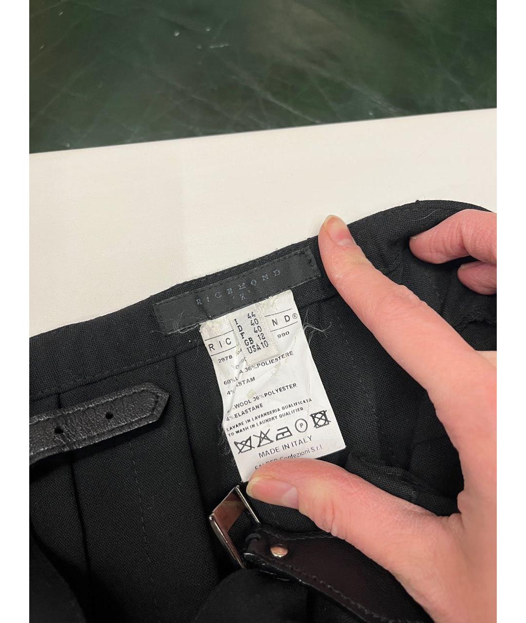 JOHN RICHMOND Черная шерстяная юбка мини, фото 3