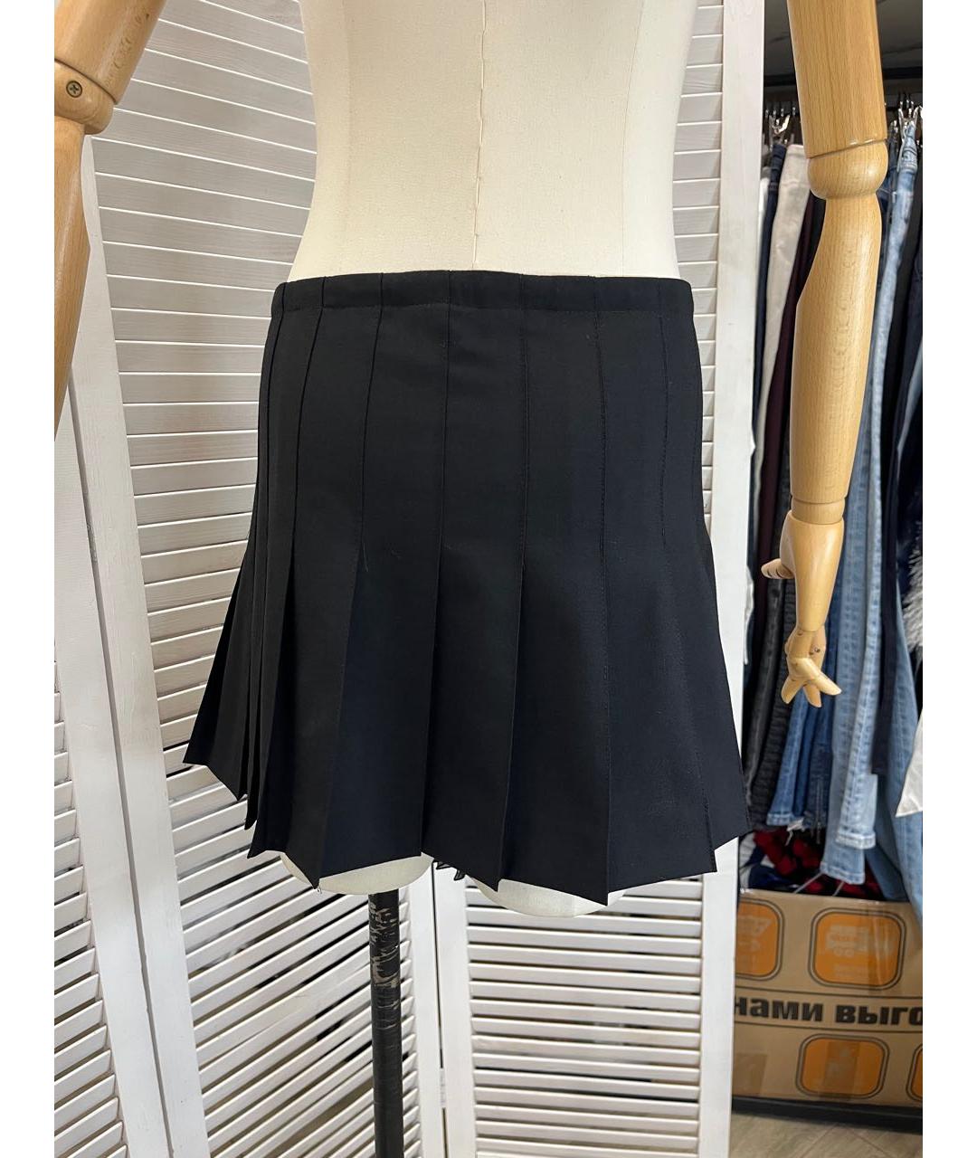 JOHN RICHMOND Черная шерстяная юбка мини, фото 5