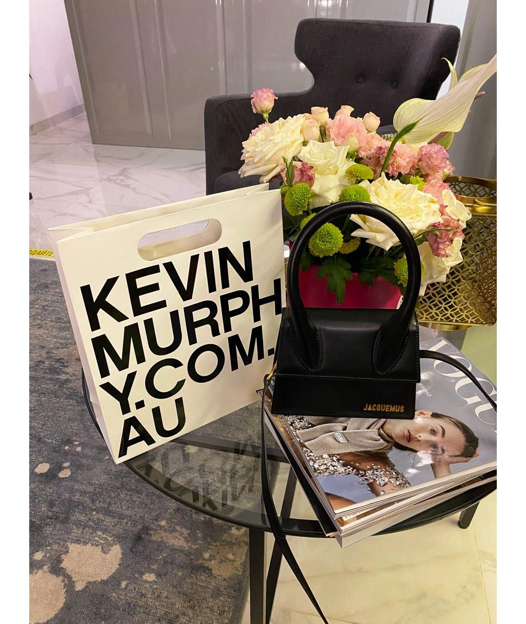 JACQUEMUS Черная кожаная сумка через плечо, фото 5