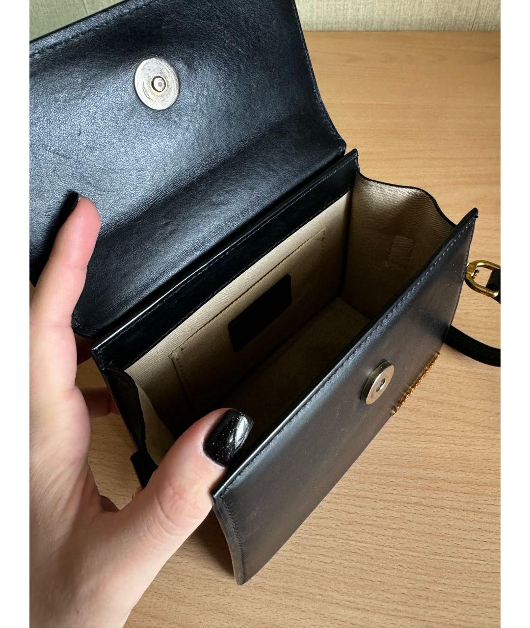 JACQUEMUS Черная кожаная сумка через плечо, фото 4