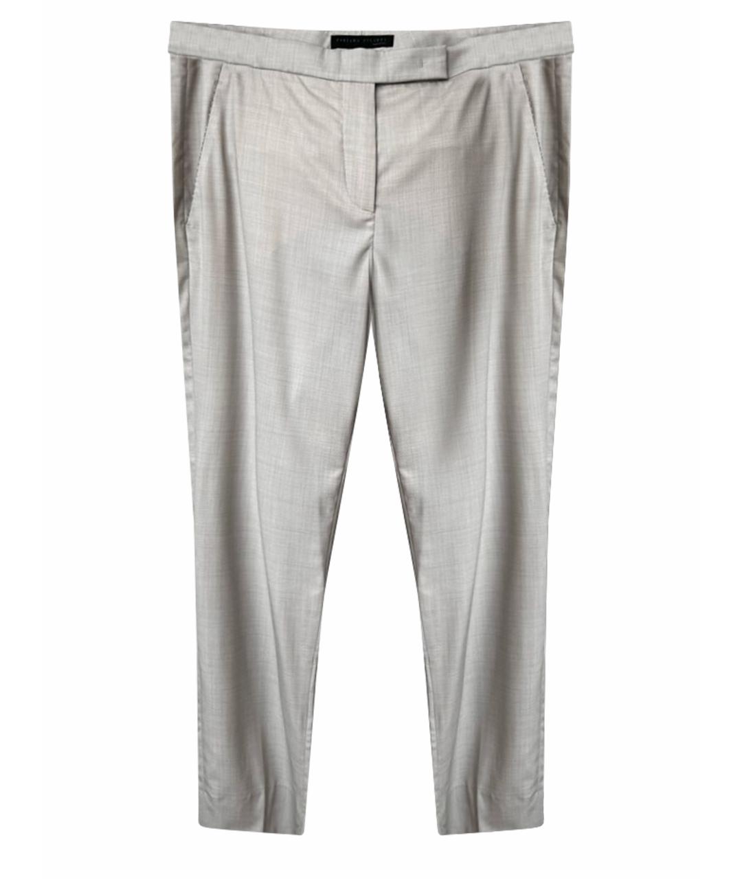 FABIANA FILIPPI Серые шерстяные прямые брюки, фото 1