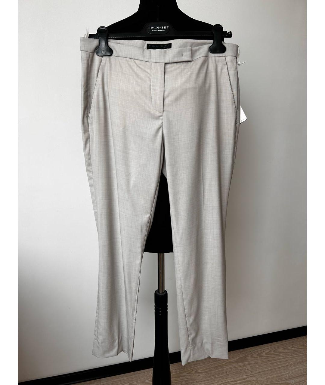 FABIANA FILIPPI Серые шерстяные прямые брюки, фото 9