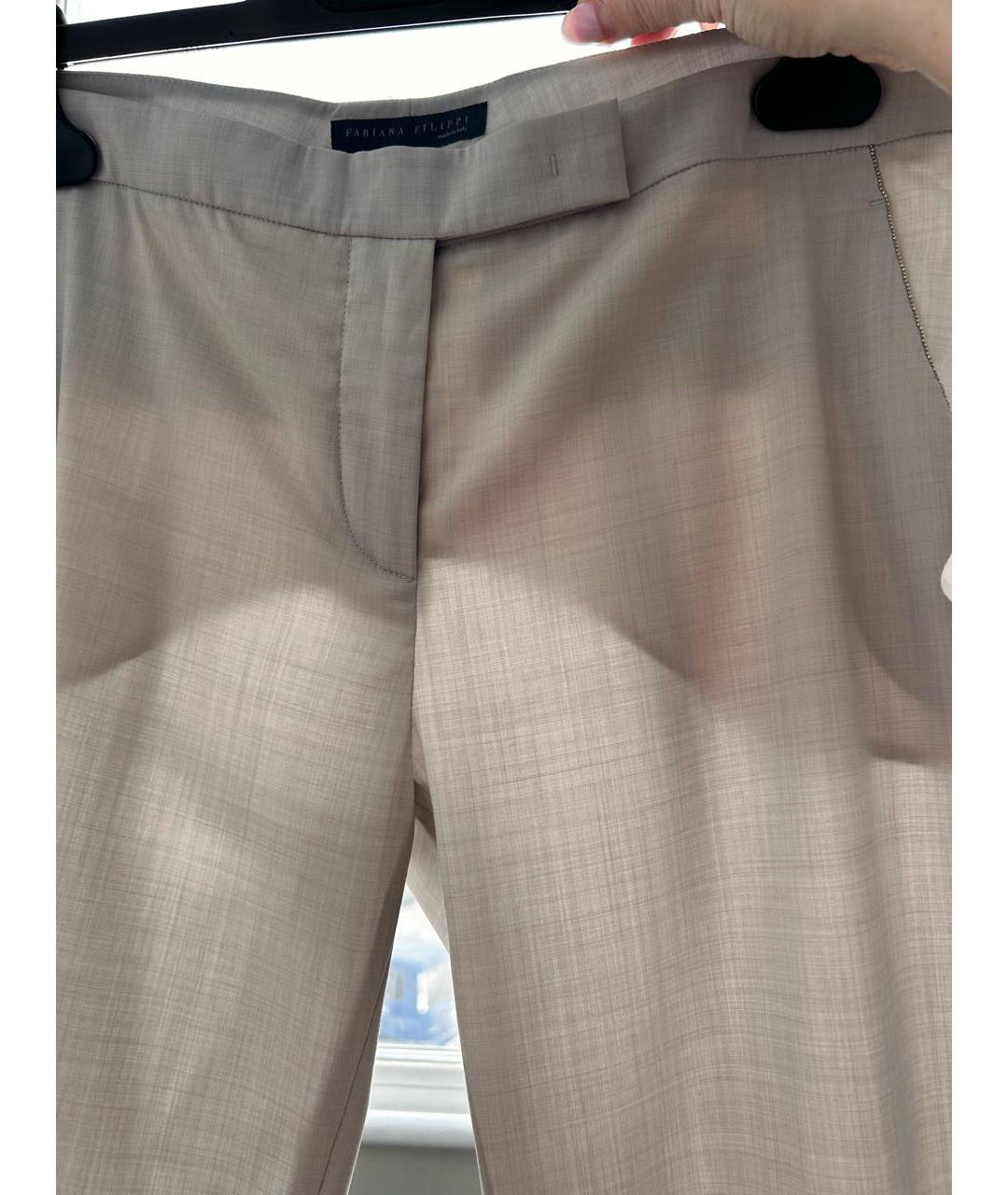 FABIANA FILIPPI Серые шерстяные прямые брюки, фото 8