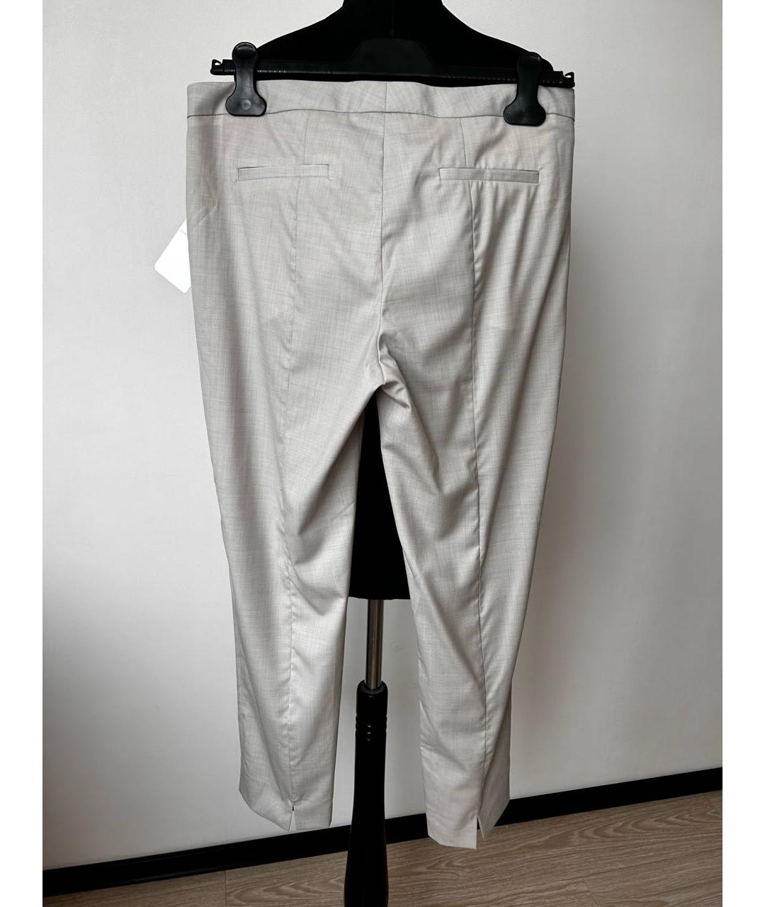 FABIANA FILIPPI Серые шерстяные прямые брюки, фото 2