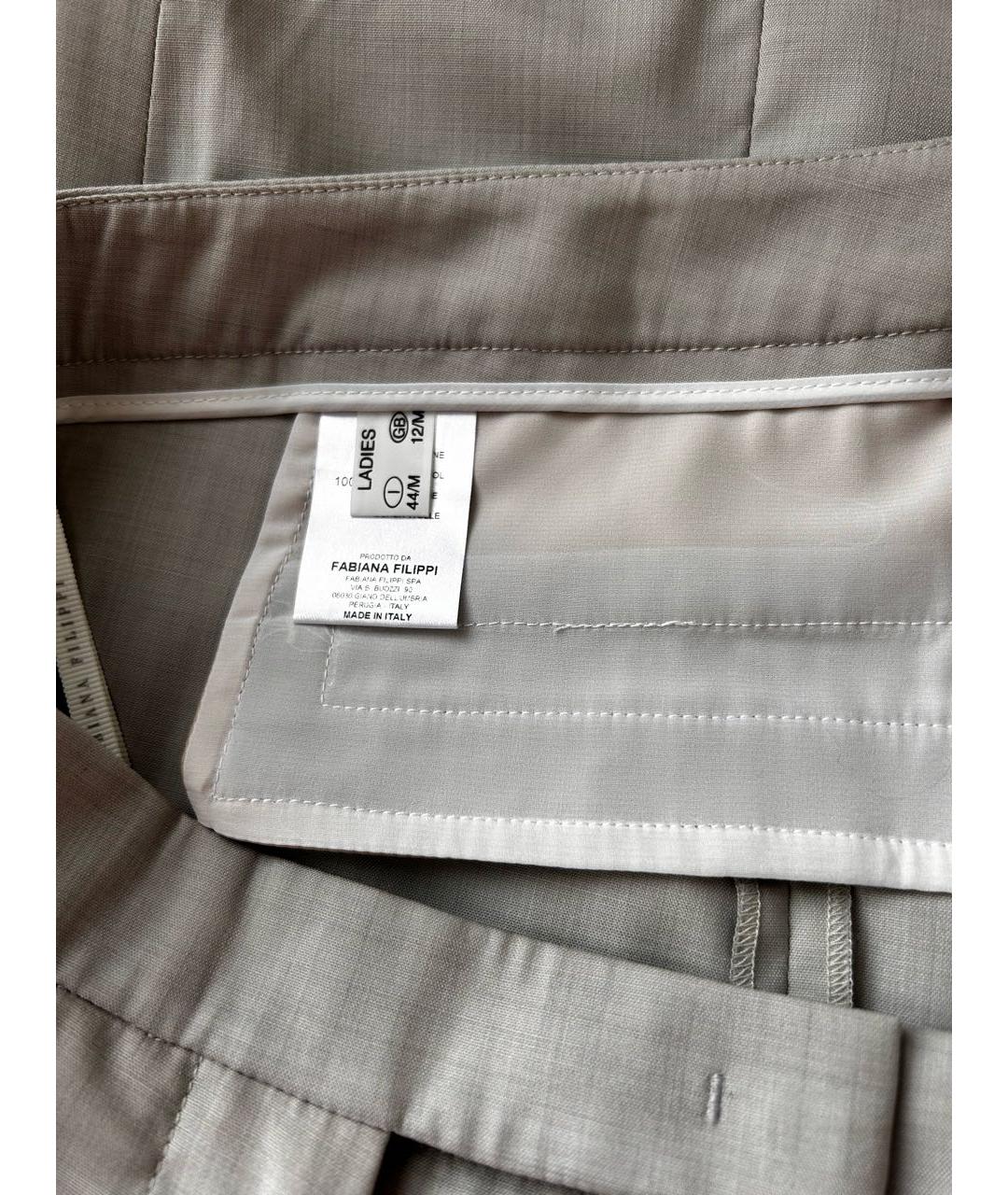 FABIANA FILIPPI Серые шерстяные прямые брюки, фото 4