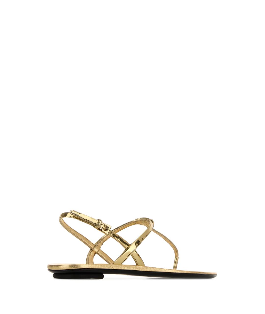 PRADA Золотые кожаные сандалии, фото 3