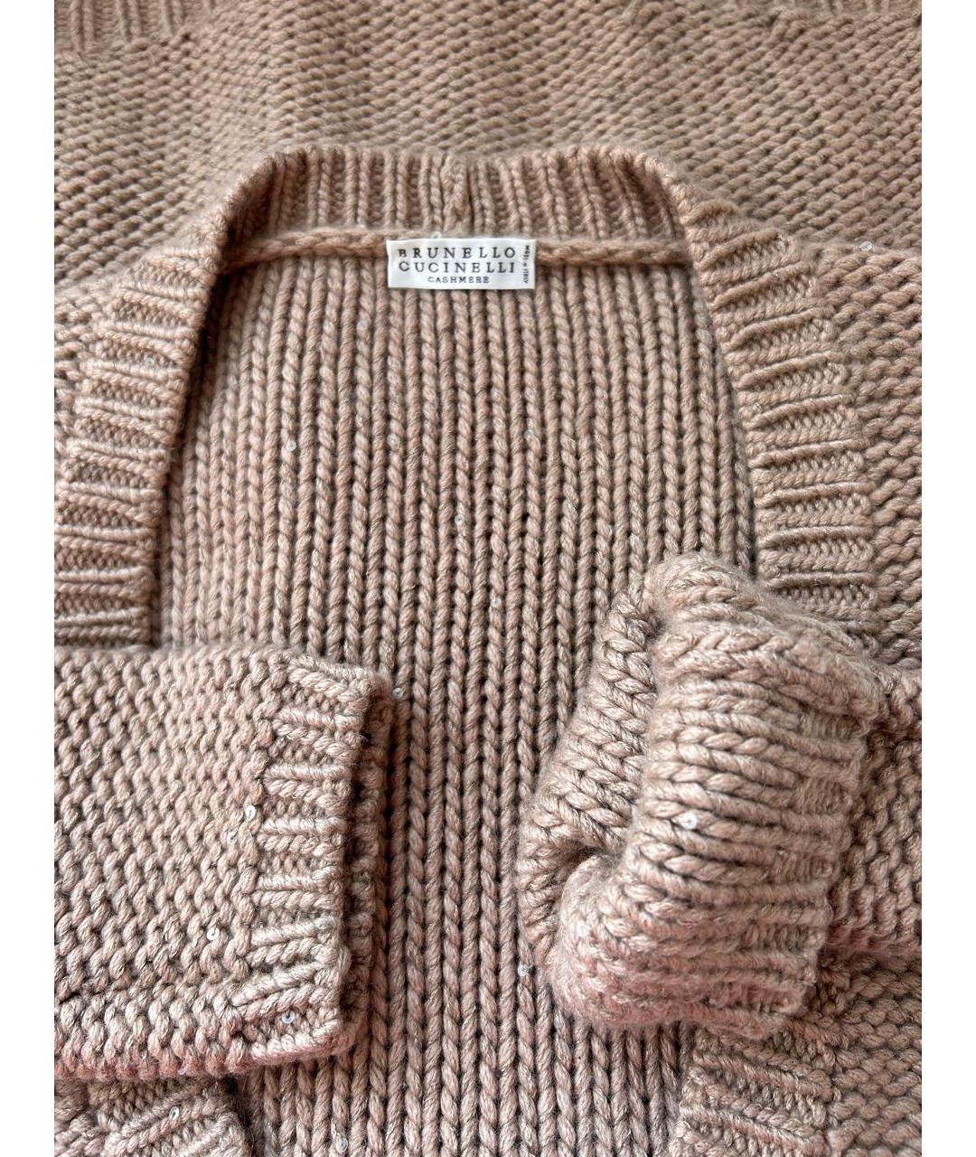 BRUNELLO CUCINELLI Бежевый кашемировый джемпер / свитер, фото 4