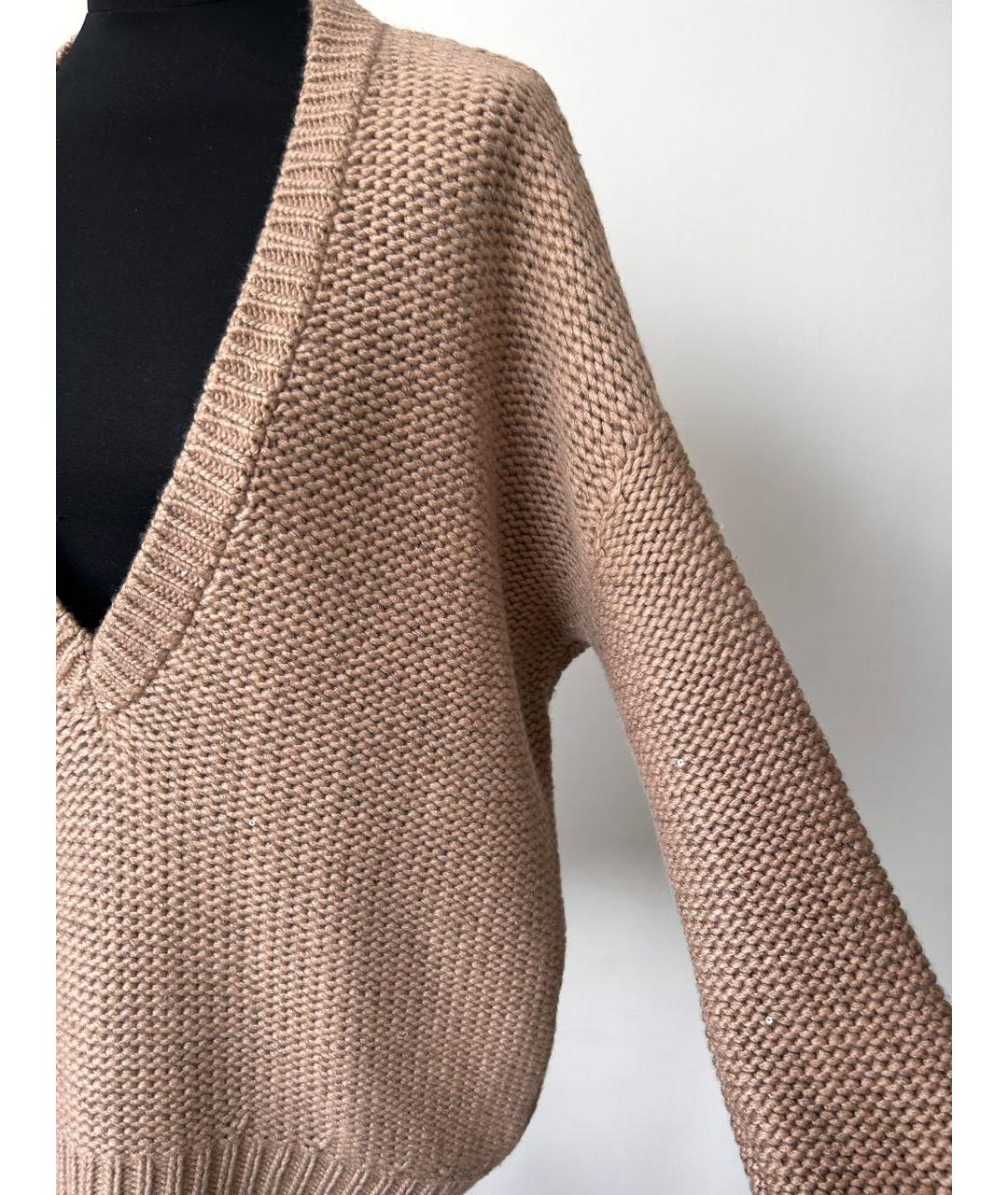 BRUNELLO CUCINELLI Бежевый кашемировый джемпер / свитер, фото 8