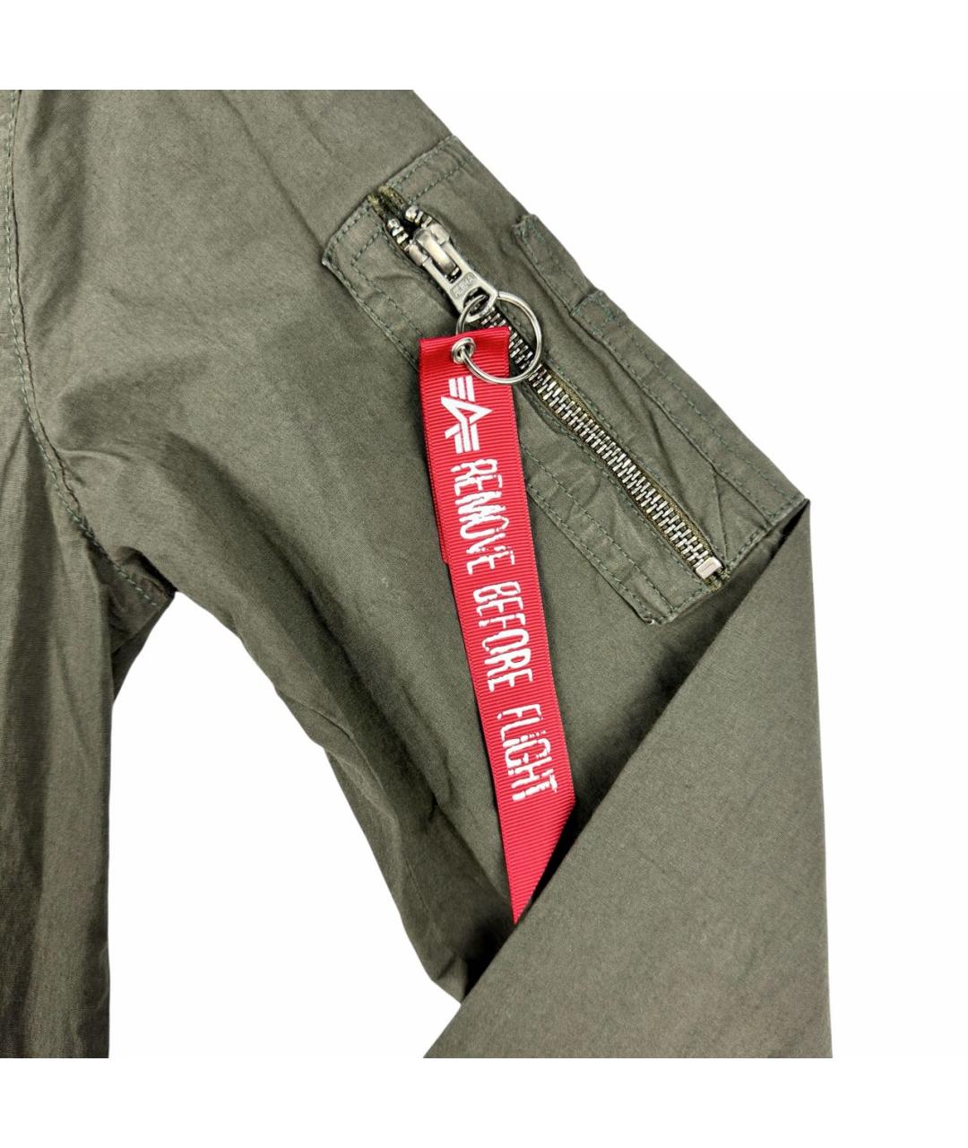 ALPHA INDUSTRIES Хаки хлопковая кэжуал рубашка, фото 4