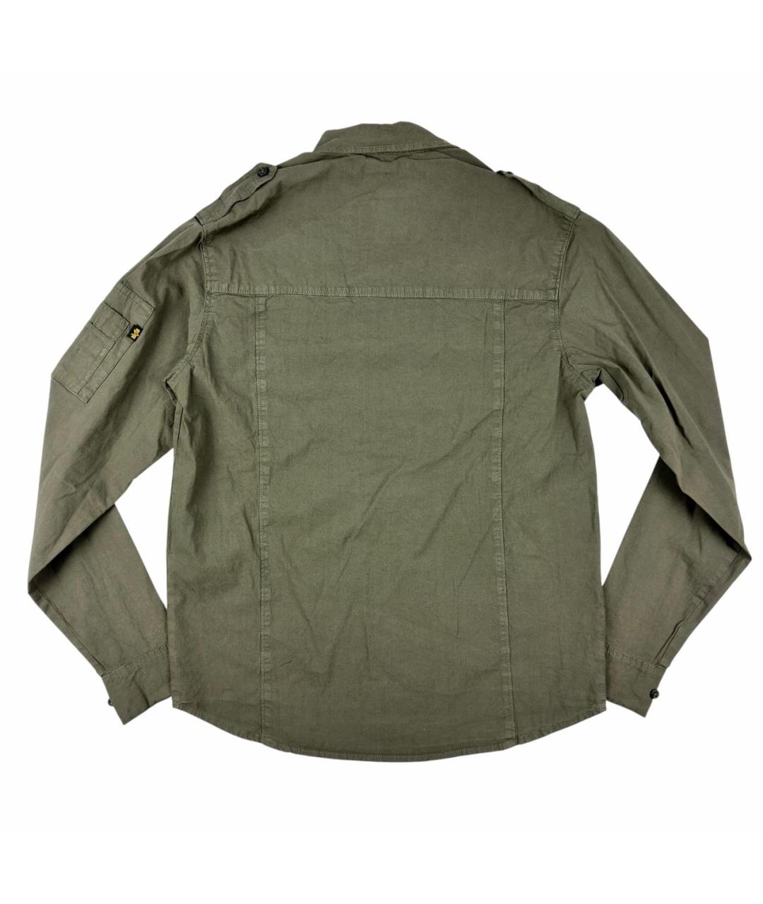 ALPHA INDUSTRIES Хаки хлопковая кэжуал рубашка, фото 2