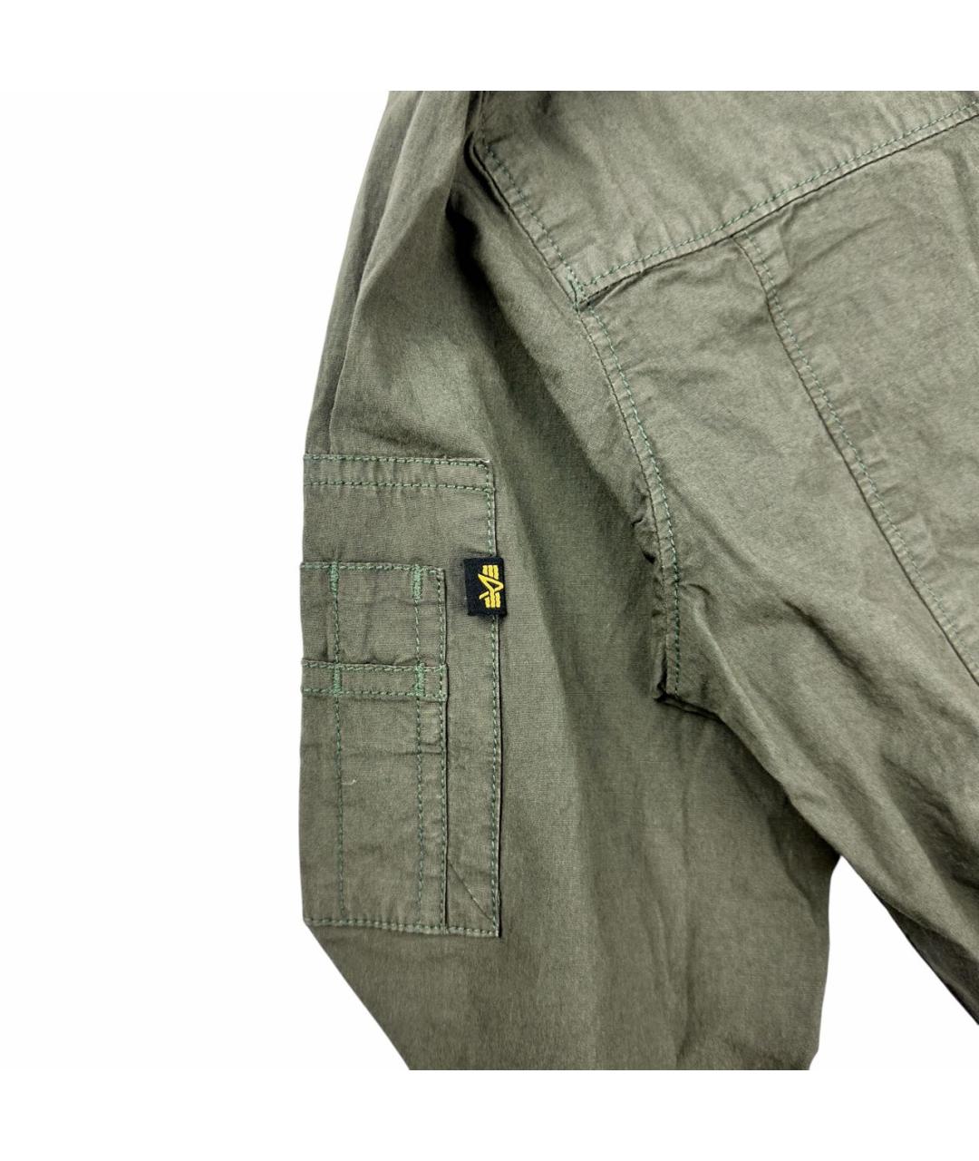 ALPHA INDUSTRIES Хаки хлопковая кэжуал рубашка, фото 5