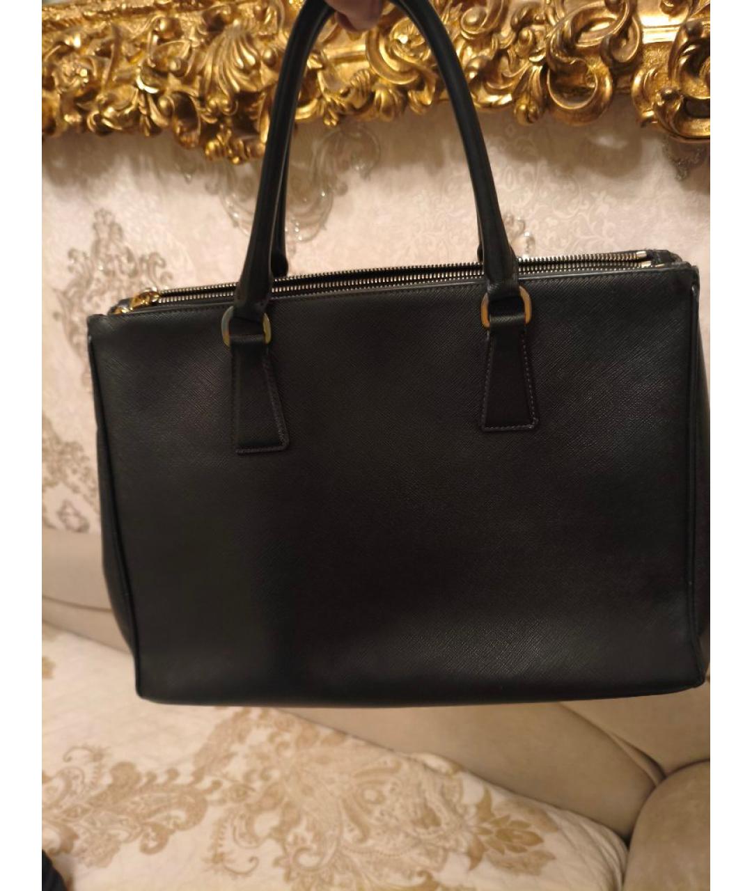 PRADA Черная кожаная сумка тоут, фото 2