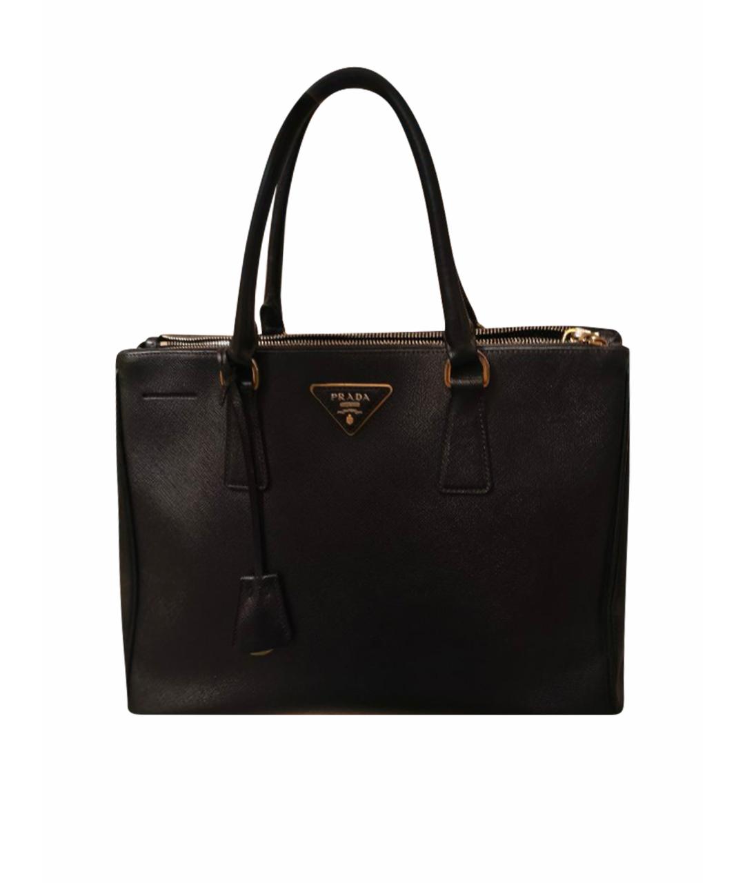 PRADA Черная кожаная сумка тоут, фото 1