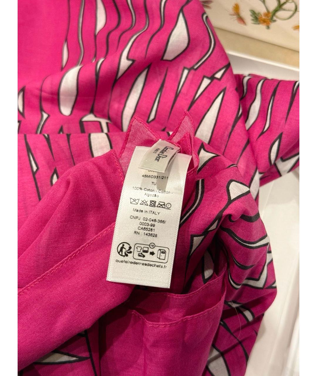 CHRISTIAN DIOR Розовый хлопковый платок, фото 3