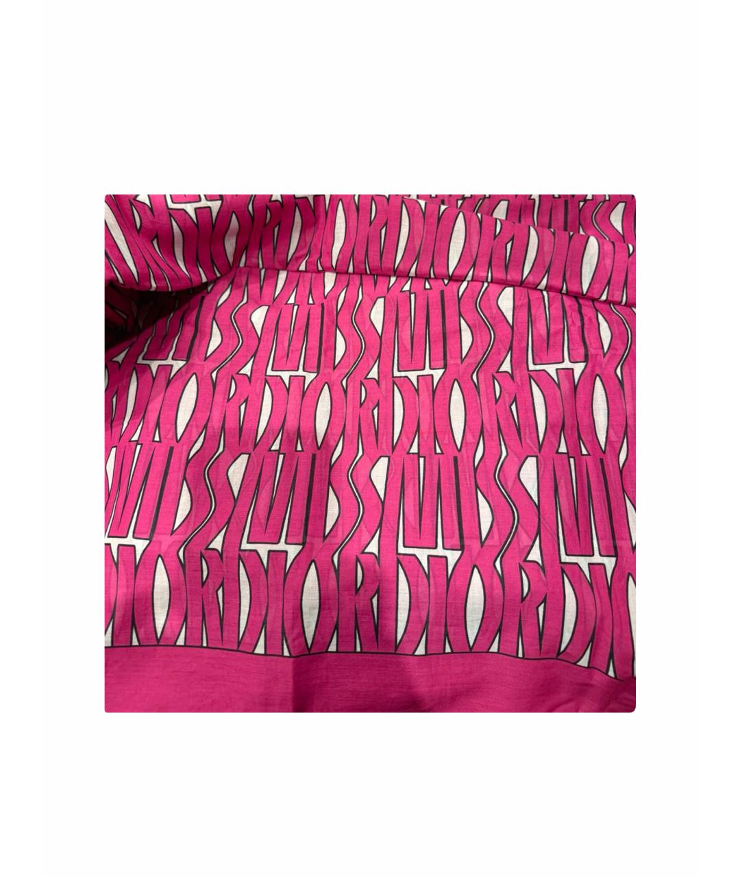 CHRISTIAN DIOR Розовый хлопковый платок, фото 1