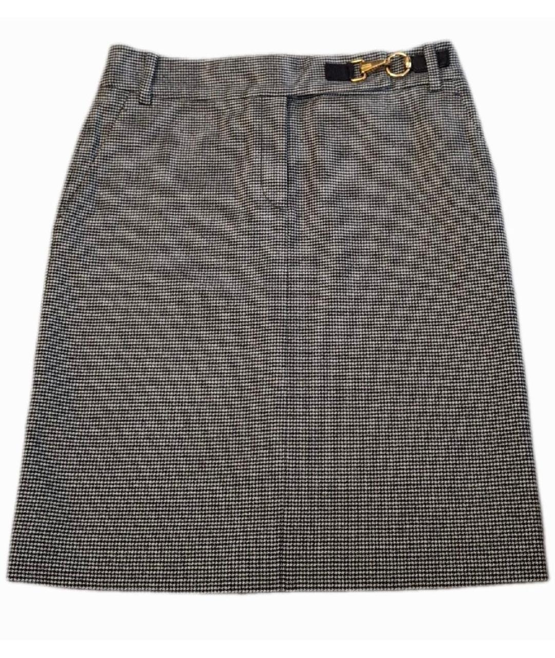 GUCCI Серая шерстяная юбка мини, фото 1