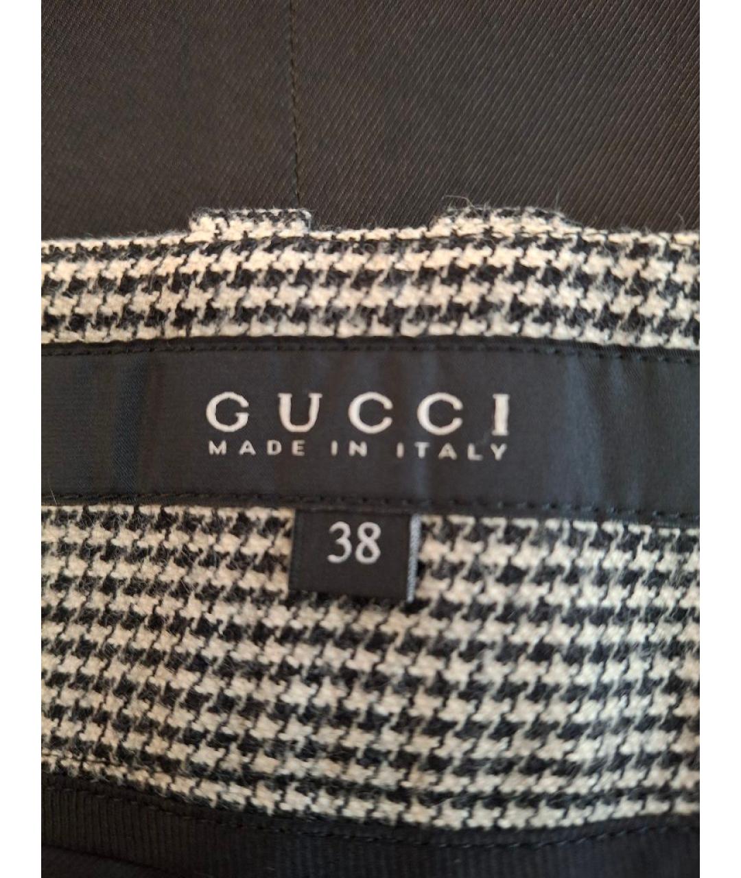 GUCCI Серая шерстяная юбка мини, фото 3