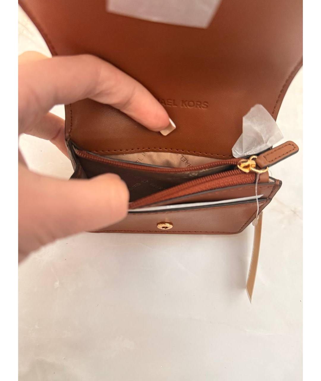 MICHAEL KORS Коричневый кожаный кошелек, фото 6