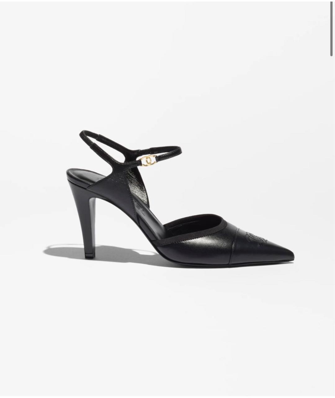 CHANEL Черные кожаные туфли, фото 5