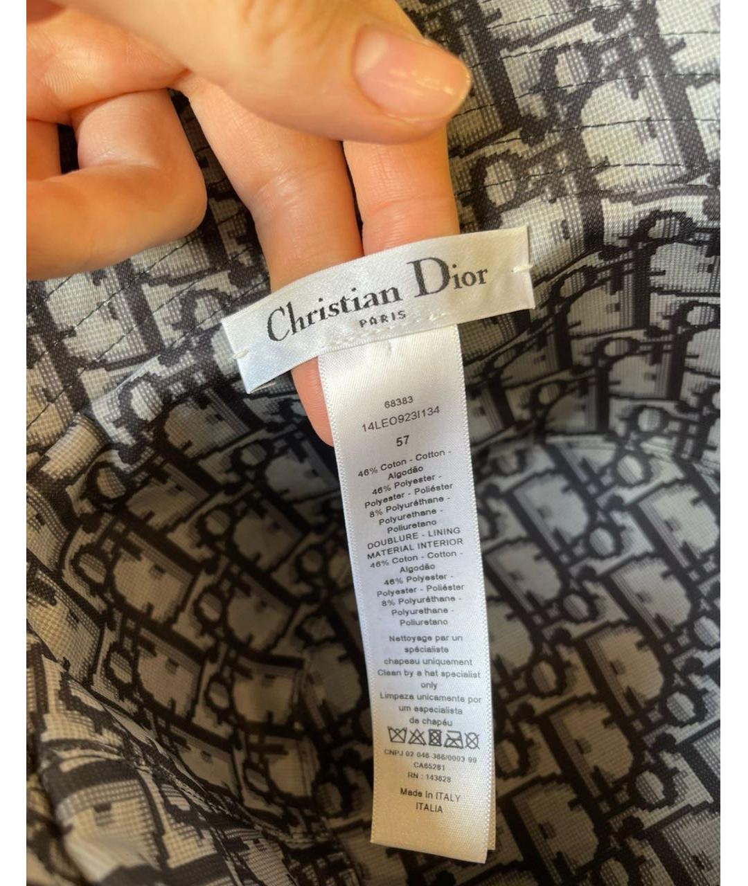 CHRISTIAN DIOR Темно-синяя синтетическая панама, фото 3